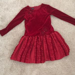 Red velvet girls dress